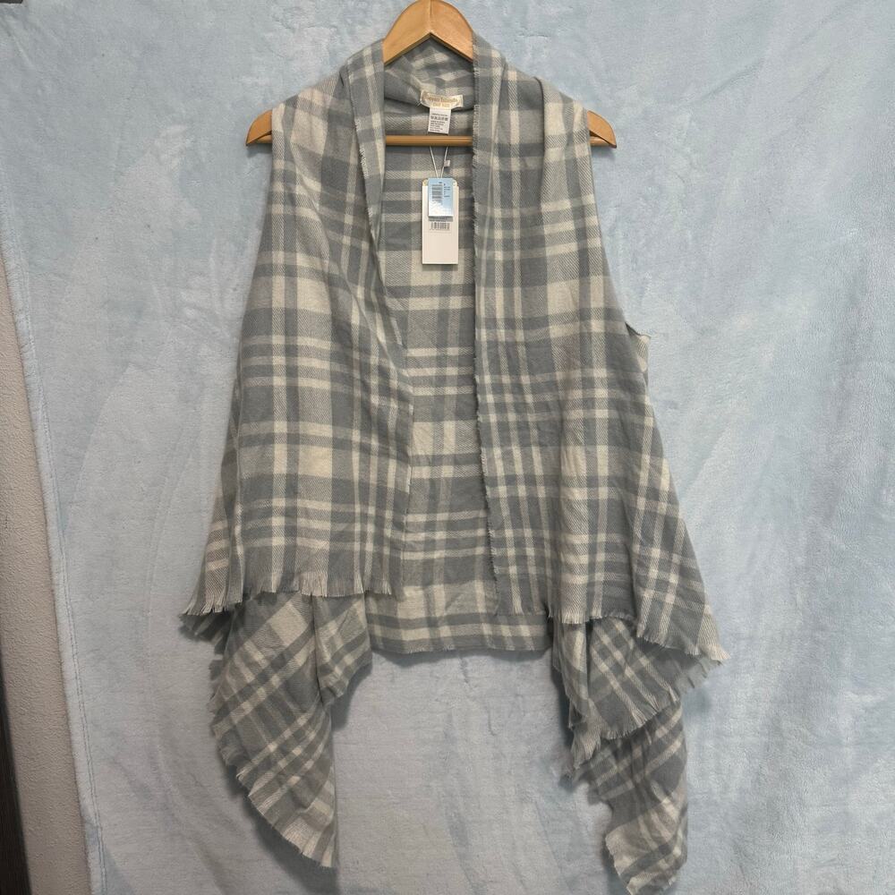 Seven Islands NY Plaid Sleeveless Vest Gilet Boho One Size NWT